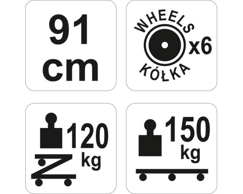 Лежак підкатний для авторемонту 2 в 1 Yato YT-08802