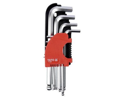 Ключи шестигранные, шаровые 2-12 мм, 10 шт. YATO YT-0509