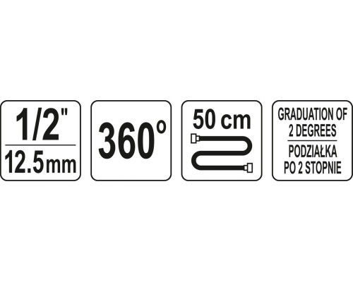 Транспортир для затягування болтів 1/2" YATO YT-05933