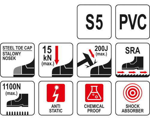 Калоші з металевим носком YATO YT-80887 розмір 45