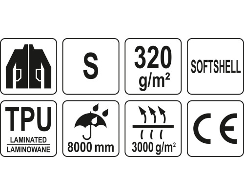 Куртка SoftShell чорно-сіра YATO YT-79530 розмір S