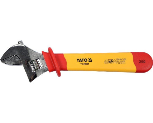 Ключ розвідний діелектричний VDE до 1000 В 250 мм YATO YT-20941