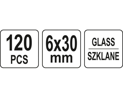Набір скляних запобіжників 120 шт YATO YT-83130