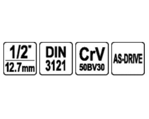 Головка торцева 6-гранна 1/2" 24мм YATO YT-1237