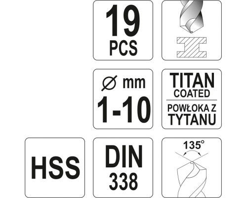 Набір свердел по металу YATO YT-44675