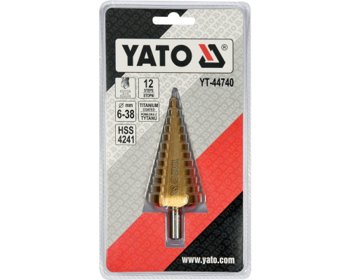 Конусне ступінчасте свердло 6-38мм YATO YT-44740
