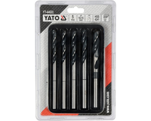 Набір свердел по металу 5 шт 10-15 мм YATO YT-44622