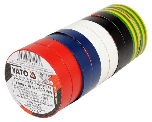 Набір стрічок ізоляційних 12х10 м YATO YT-8156