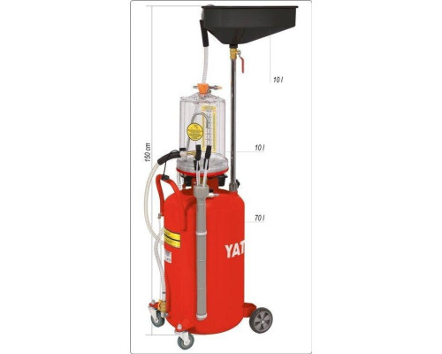 Пневматичний пристрій для зливу масла на колесах YATO YT-07190