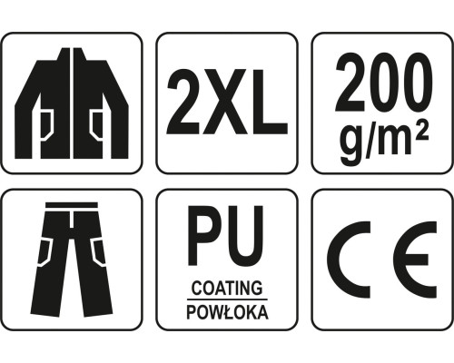 Дощовик-комплект робочий водонепроникний YATO YT-79714 розмір XXL