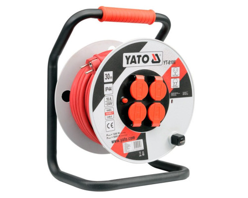 Подовжувач на котушці 30 метрів YATO YT-8106
