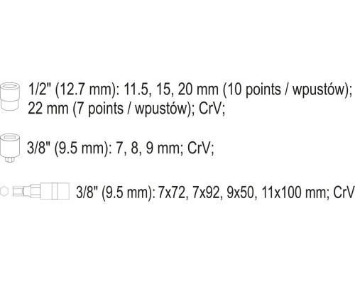 Набір інструментів для гальмівних супортів YATO YT-06808