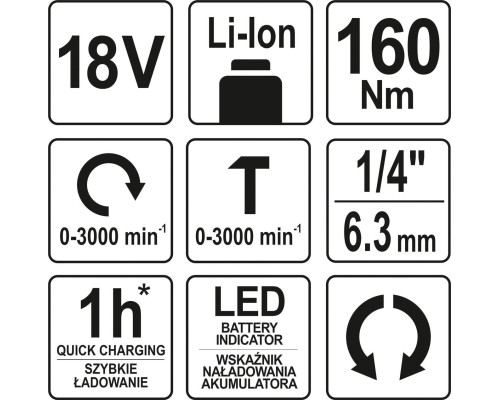 Шуруповерт ударний акумуляторний YATO YT-82801
