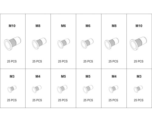 Заклепки сталеві і алюмінієві 300 шт YATO YT-36480