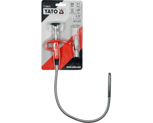 Гнучкий магнітний зажим з ліхтарем LED YATO YT-06613