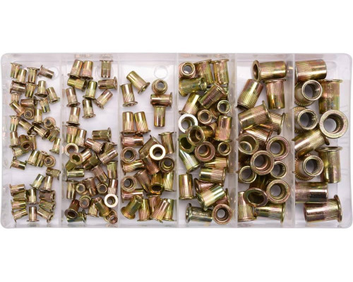 Набір сталевих заклепувальних гайок M3-M10, 150 шт. YATO YT-36481