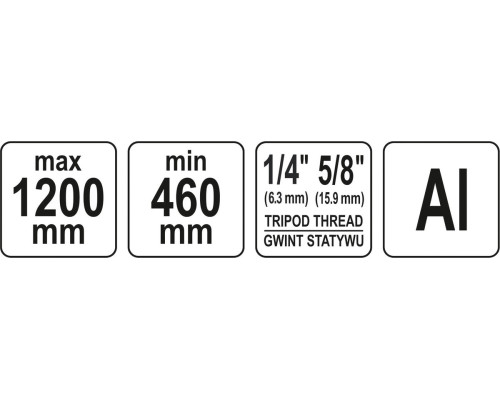 Алюмінієвий штатив 120 см YATO YT-30475