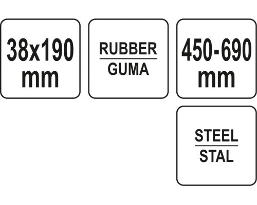Будівельний валик зі сталевою ручкою 38x190мм YATO YT-44152