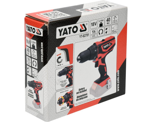 Дрель-шуруповерт аккумуляторный YATO YT-82781