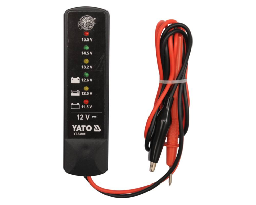 Тестер АКБ, генератора, бортової напруги 12 В YATO YT-83101