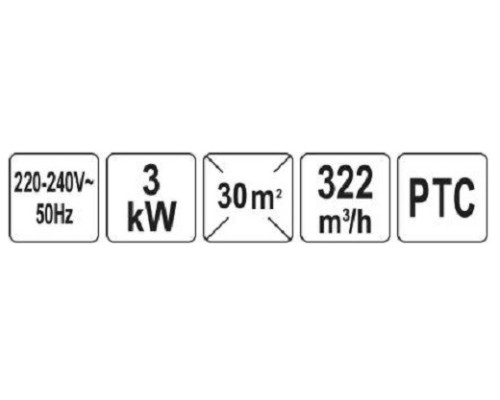 Електричний нагрівач PTC 3 кВт YATO YT-99720
