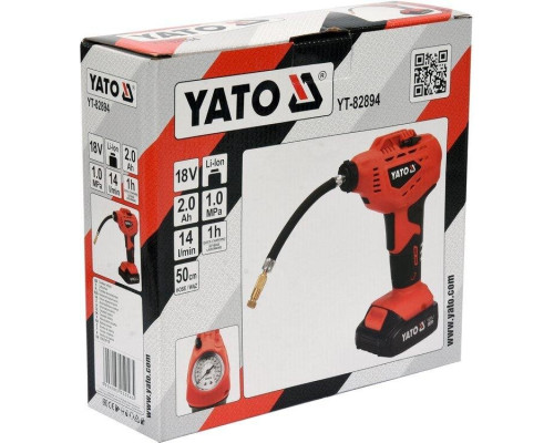 Акумуляторний компресор 18 В для накачування коліс YATO YT-82894