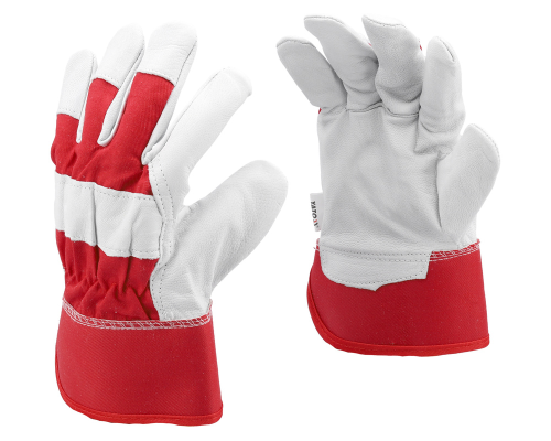 Рукавички робочі біло-червоні натуральна шкіра/бавовна YATO YT-746403 розмір 10