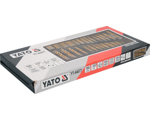Набір свердел по металу 190 шт 1-13 мм YATO YT-44677
