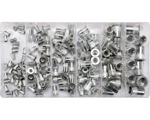 Набір алюмінієвих заклепних гайок M3-M10, 150 шт. YATO YT-36460