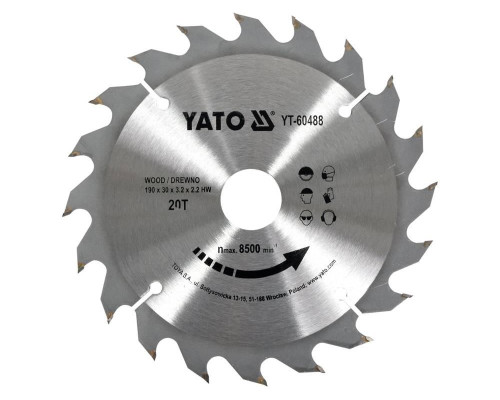 Диск пиляльний з напаяними зубцями із твердих сплавів 400х30 32T YATO YT-6085