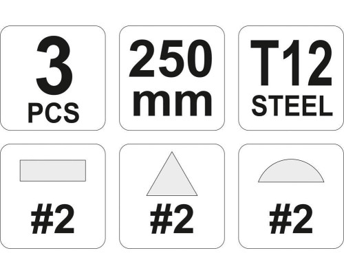 Набір напилків по металу 3 шт YATO YT-6237