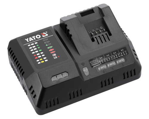 Супер швидкий інтелектуальний зарядний пристрій 18 (2,4-12 А) з системою охолодження YATO YT-828502