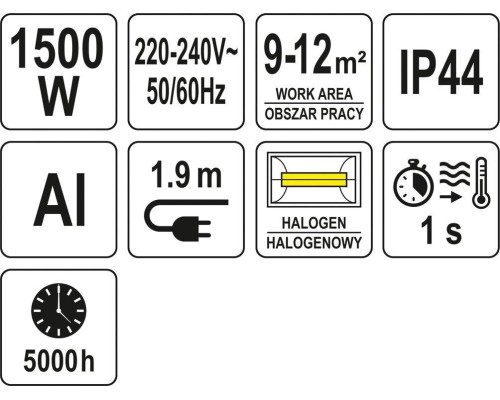 Інфрачервоний обігрівач підвісний YATO YT-99500