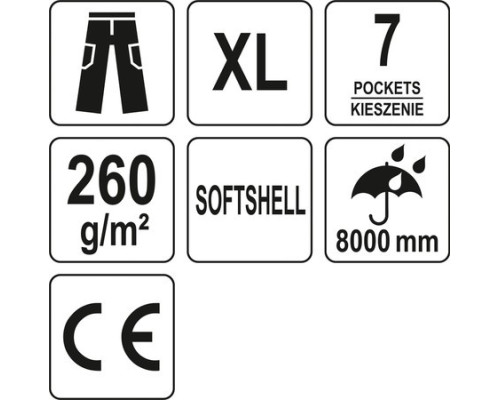 Чорні штани Softshell YATO YT-79433 розмір XL