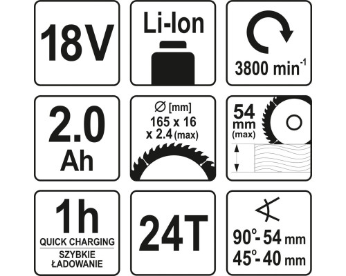 Акумуляторна дискова пила YATO YT-82810