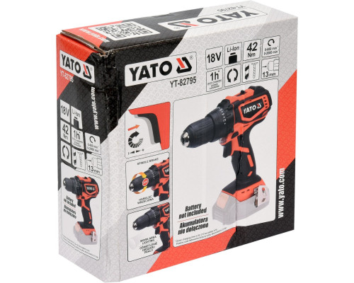 Дриль-шуруповерт акумуляторний YATO YT-82795