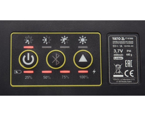 Переносний прожектор з гучномовцем YATO YT-81808