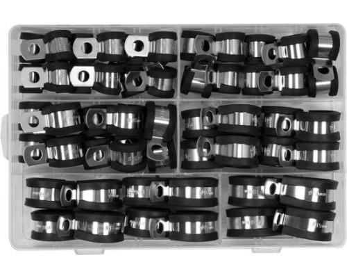 Обтискні хомути з гумкою 52 шт. неіржавка сталь YATO YT-067834