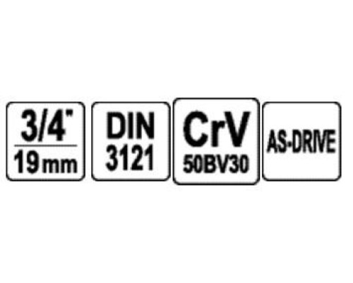 Головка торцева 6-гранна 3/4' 36мм YATO YT-1316
