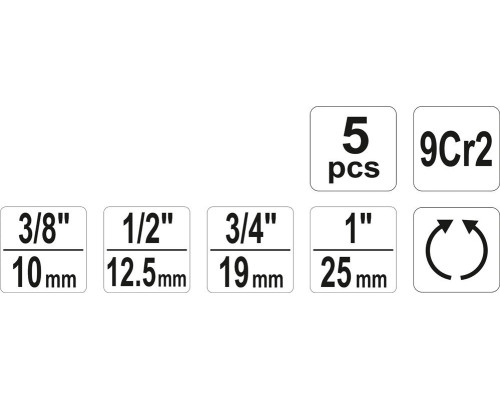 Набір плашок трубних клупів для нарізки різьблення YATO YT-29001