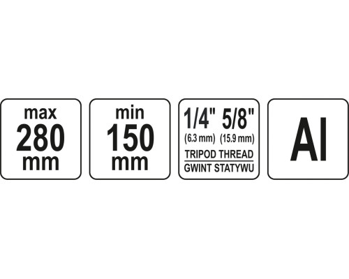 Алюмінієвий штатив 28 см YATO YT-30471