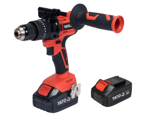 Ударна викрутка 18В (75Нм; 3.0Aчх2) з безщітковим двигуном та двома батареями 3.0Aч у комплекті YATO YT-82791