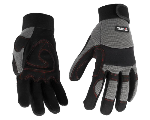 Захисні рукавички із синтетичної шкіри, посилені вставками р.11 YATO YT-746641