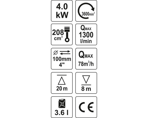 Мотопомпа бензинова YATO YT-85403