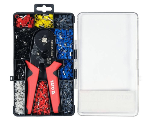 Обтискні кліщі для втулок 0,25-10 мм² в комплекті 1200 шт YATO YT-23052