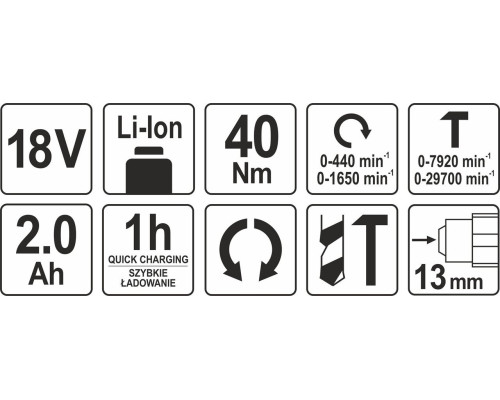 Акумуляторний ударний дриль-шурупокрут YATO YT-82786