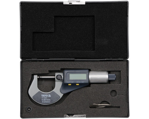 Мікрометр електронний 0-25 мм з цифровим дисплеєм YATO YT-72305
