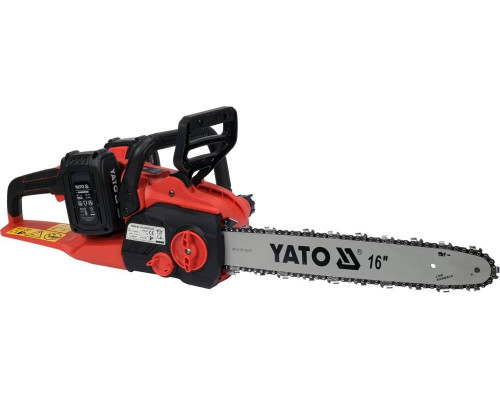 Акумуляторна безщиткова ланцюгова пилка 16", 2х18В, з акумулятором 4Аг YATO YT-828131