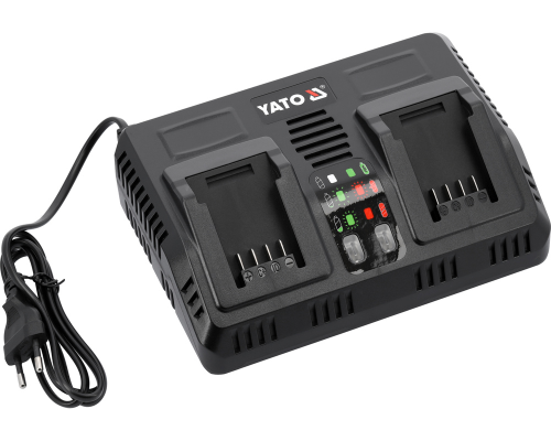 Інтелектуальний подвійний зарядний пристрій 18В (2,4-4,5А) YATO YT-828501