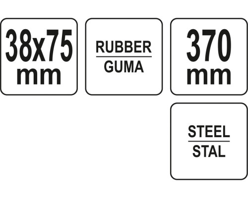 Будівельний валик зі сталевою ручкою 38x75мм YATO YT-44151